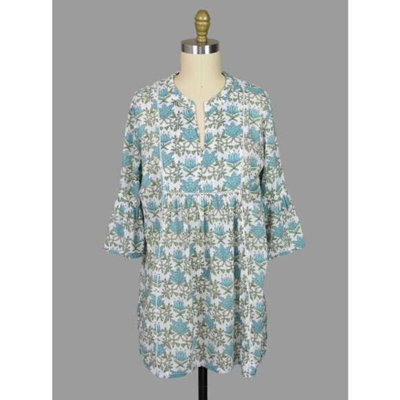 BLUTHREADS x ROCKFLOWERPAPER TILLY BLUE GREEN BEACH DRESS - Picture 4 of 10